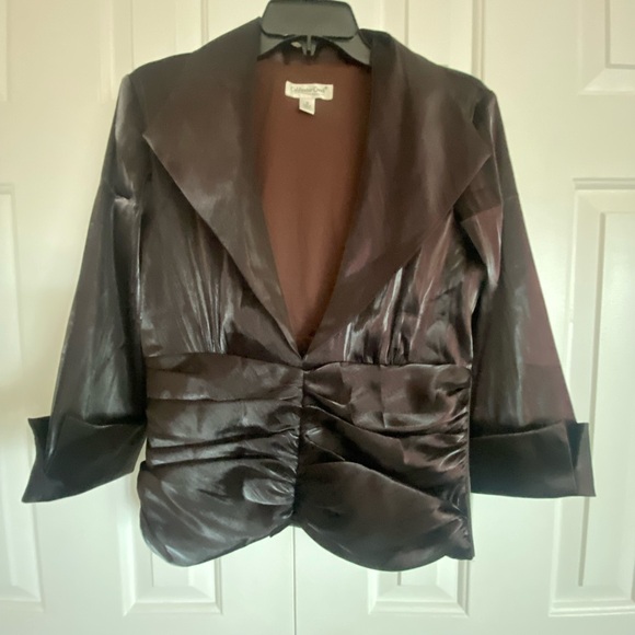 Coldwater Creek Dark Brown Satin Blouse - worn for work or nice events - Picture 1 of 8